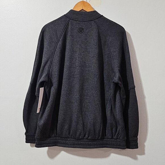 Lululemon Scuba Oversized Varsity Jacket Plush - Heathered Core Black - Size M/L - Picture 5 of 8